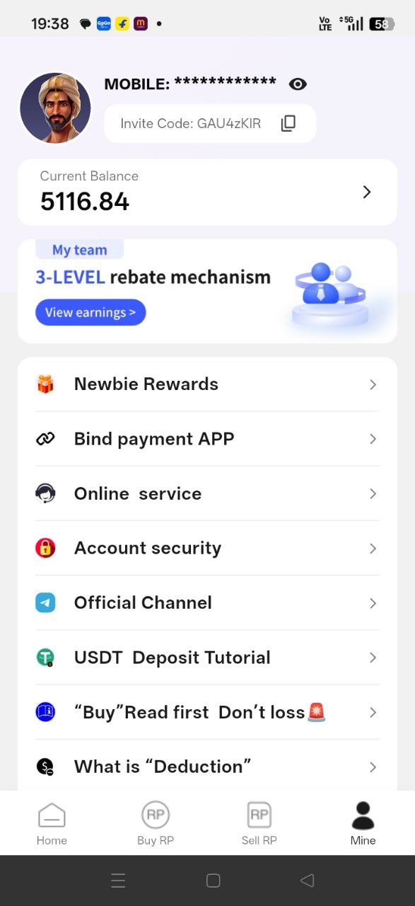 CedarPay App home screen